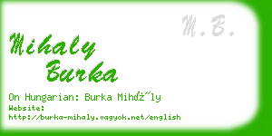 mihaly burka business card